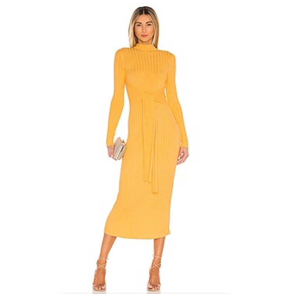 Significant‎ Other Ariana Tie-Waist Knit Sweater Dress *Marigold* size 10